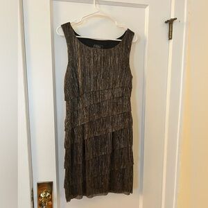 Black and Gold Shimmery Cocktail Dress